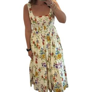 Floral Print Sleeveless Corset Dress